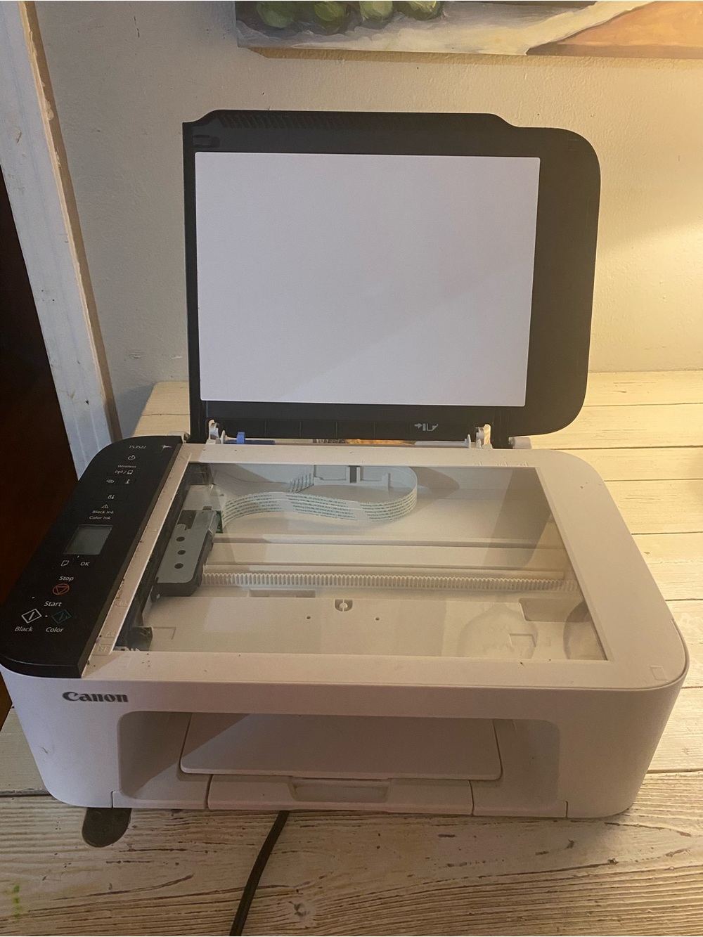 Canon White and Black All-in-One Inkjet Printer with Top Scanner Lid